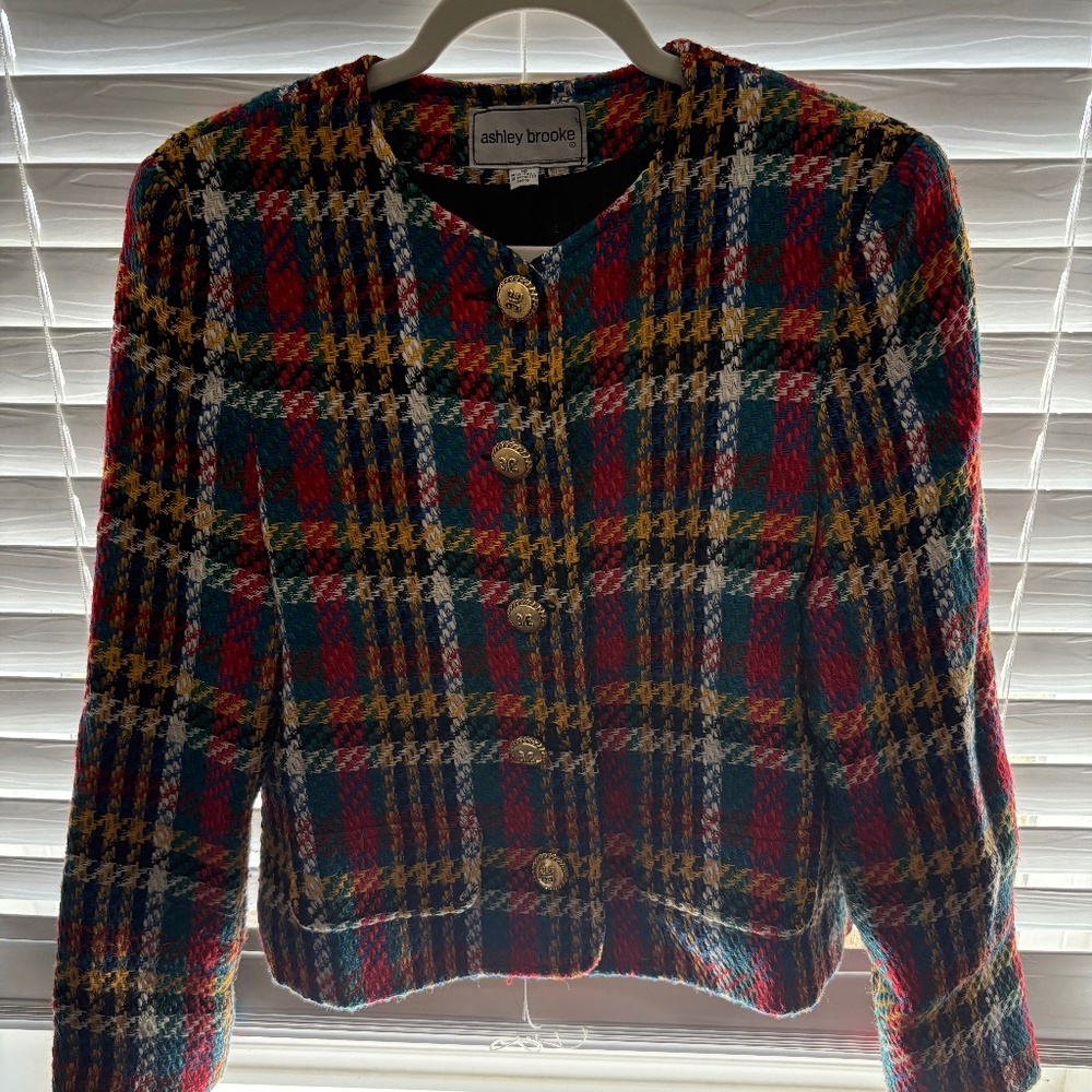 Ashley Brooke Vintage Multi-Color Tweed Blazer